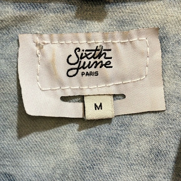 Sixth June Denim Vest with Rose Embroidery - Picture 2 of 16